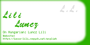 lili luncz business card